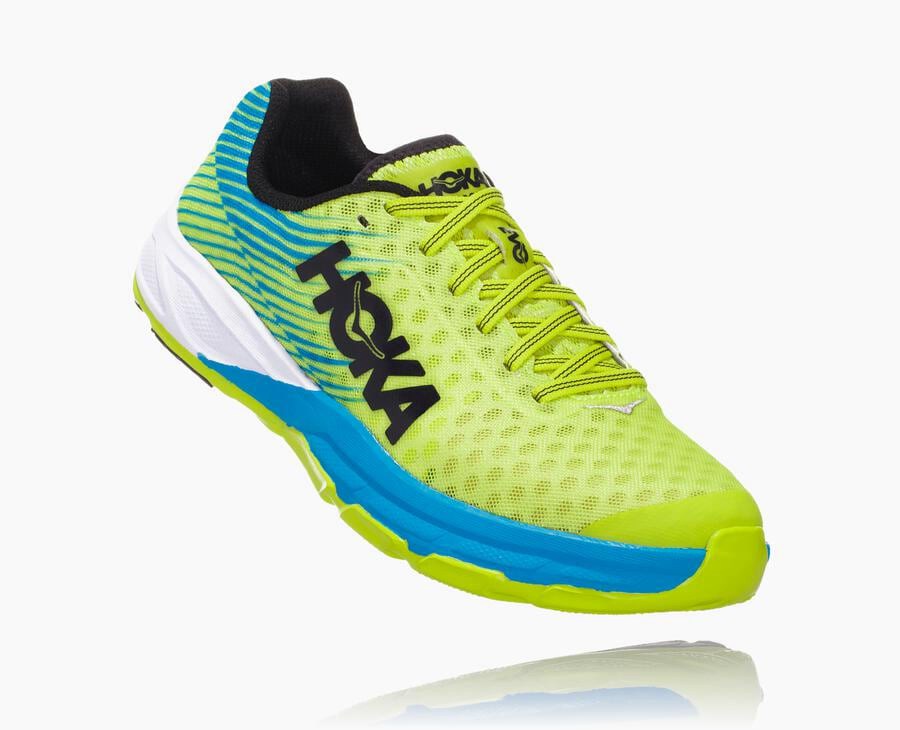 Hoka One One Mens Running Shoes - EVO Carbon Rocket - Green/Blue - CIOS53764